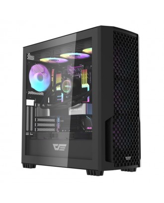 darkFlash DF2100 Black ( Support ATX MB / USB 3.0 / Tempered Glass / Included 4Fans ARGB ) 