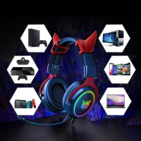 HEADSET ONIKUMA RED-BLACK X10 DEVIL HORN GAMING...