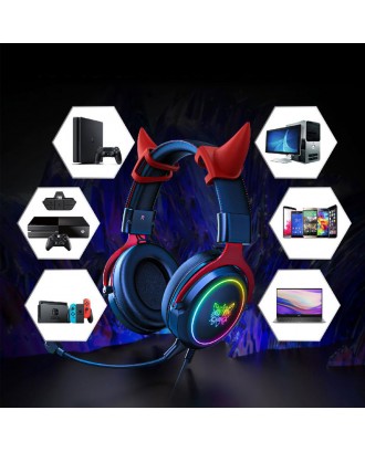 HEADSET ONIKUMA RED-BLACK X10 DEVIL HORN GAMING