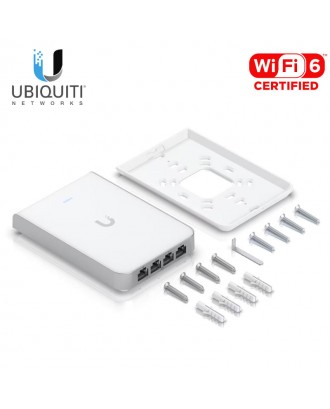 Ubiquiti Networks UniFi U6 In-Wall Dual-Band Wi-Fi Access Point & 4-Port PoE Compliant Gigabit Switch​ (U6-IW-US)