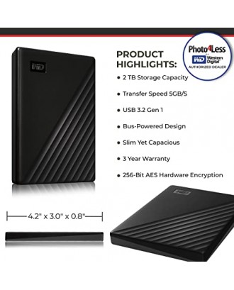 WD 2TB My Passport USB 3.2 Gen 1 External Hard Drive